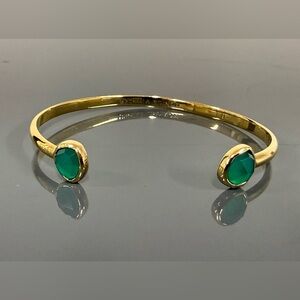 Monica Vinader Green Onyx Siren Cuff 18k Gold Vermeil